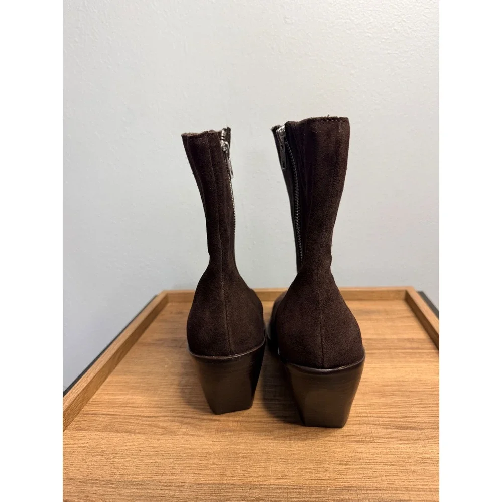 Madewell The‎ Idris Side-Zip Ankle Boot Coffee Bean Brown Size 10.5
